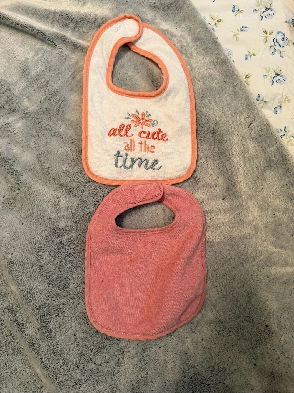 Baby Bib Set - Pink & Coral 